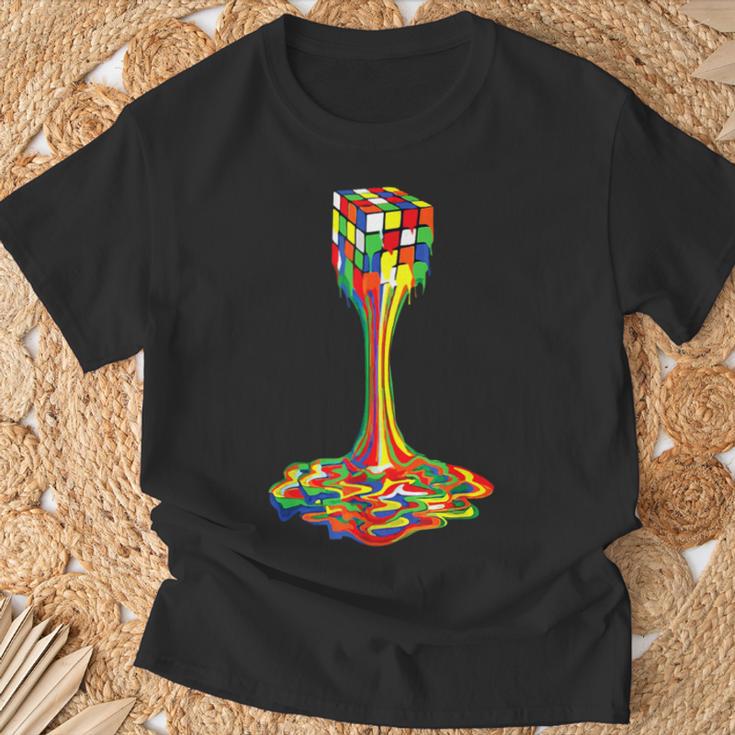 面白い溶けるルービックルービックスルービックスプレイヤーキューブ愛好家。 Tシャツ 高齢者への贈り物