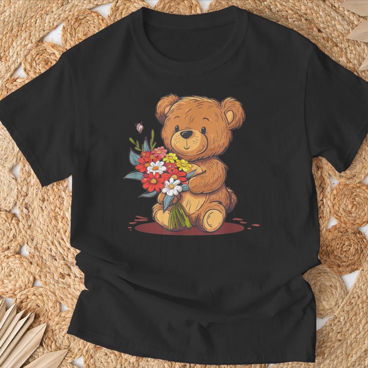 面白い花のテディベアコスチューム。 Tシャツ 高齢者への贈り物