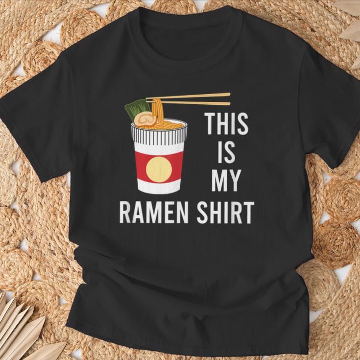 面白い言葉ラーメンどんぶり麺日本食 Tシャツ 高齢者への贈り物
