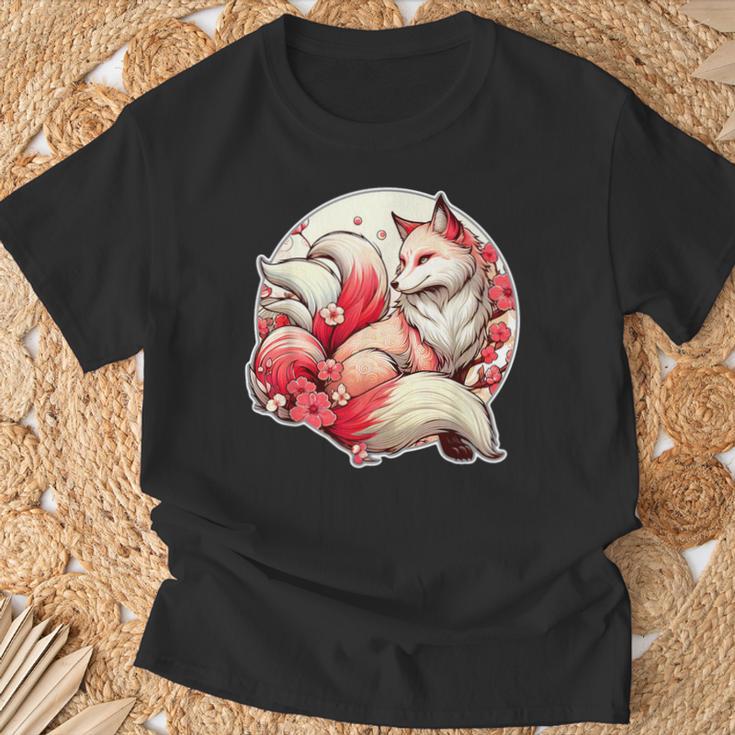 魅惑のキツネマジック：日本の九尾のキツネ編 Tシャツ 高齢者への贈り物