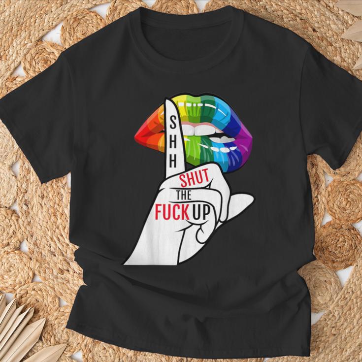黙ってろよ Lgbtq Tシャツ 高齢者への贈り物