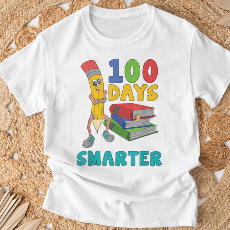 100 Days Smarter Teacher Student Books 100th Day Of School For Men Women Kids T-Shirt Gifts for Old Men