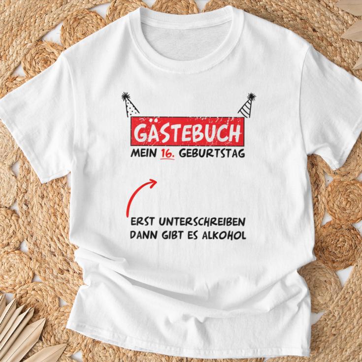 16th Birthday Boy Girl Party Guest Book T-Shirt Gifts for Old Men