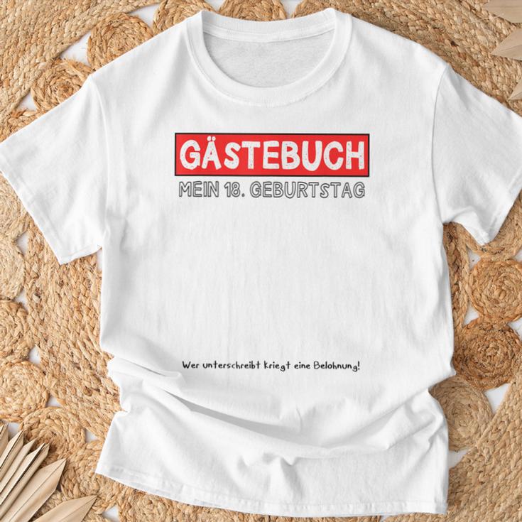 18th Birthday Guest Book Shirt Party And Celebration Idea T-Shirt Gifts for Old Men