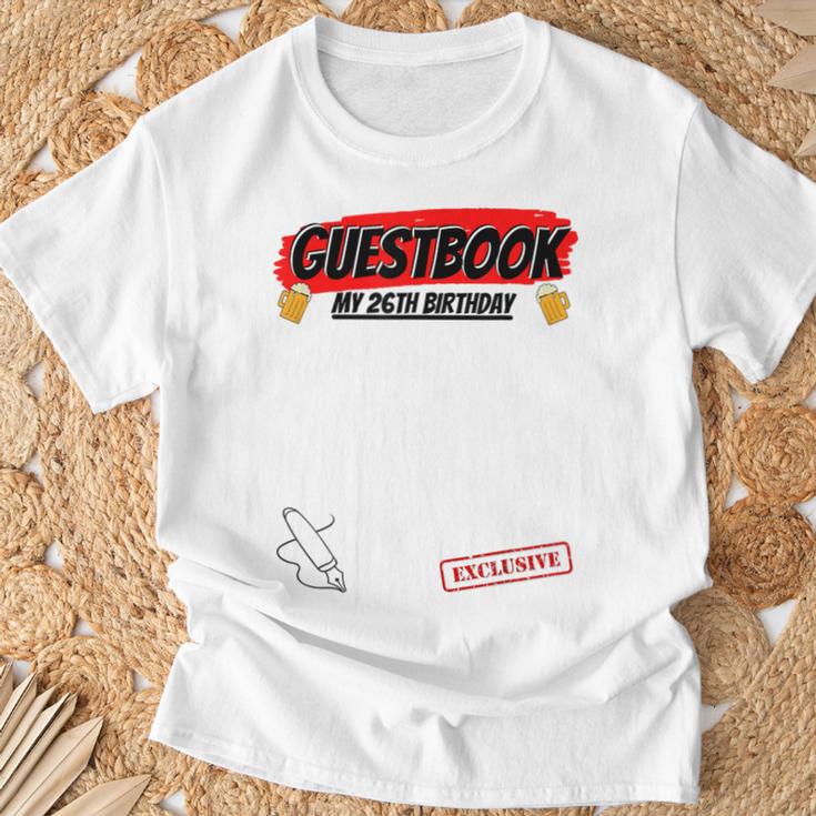 26 Year 26th Birthday Guest Book T-Shirt Gifts for Old Men