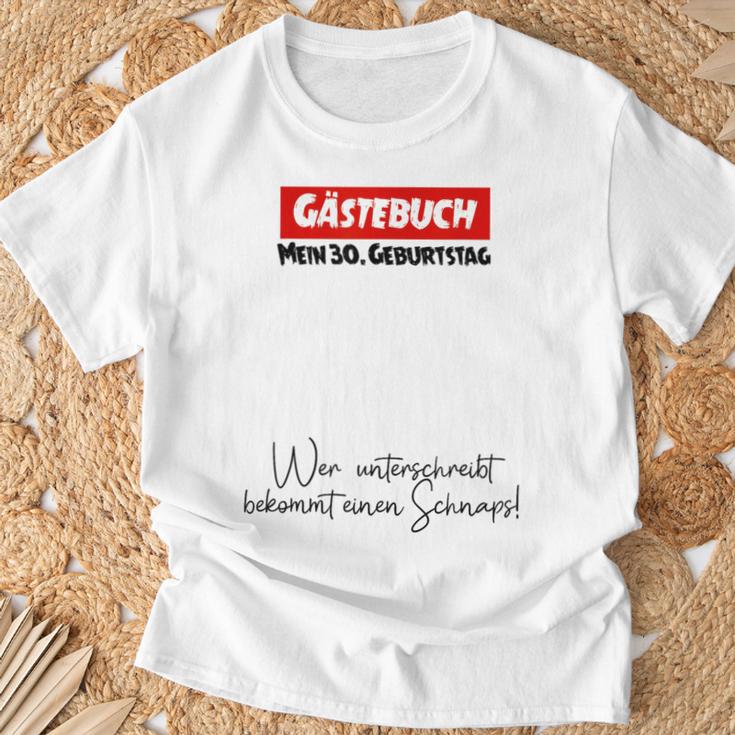 30th Guest Book Birthday Party 30 Years Schnapps T-Shirt Gifts for Old Men