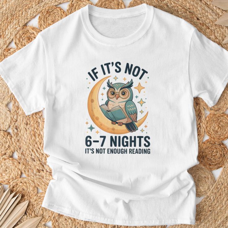 6-7 Nights Reading Owl On Moon Book Lover Reading T-Shirt Gifts for Old Men 6-7 Nights Reading Owl On Moon Book Lover Reading T-Shirt Gifts for Old Men