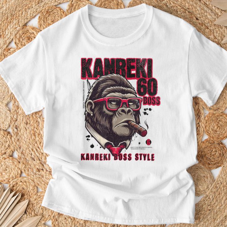 60歳 還暦祝い 長寿祝い 面白い還暦 還暦boss！人生これからが本番だ！ Tシャツ 高齢者への贈り物