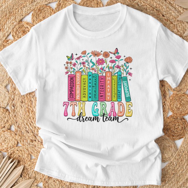 7Th Grade Dream Team Book Wildflower First Day Of School Performance T-Shirt Gifts for Old Men 7Th Grade Dream Team Book Wildflower First Day Of School Performance T-Shirt Gifts for Old Men