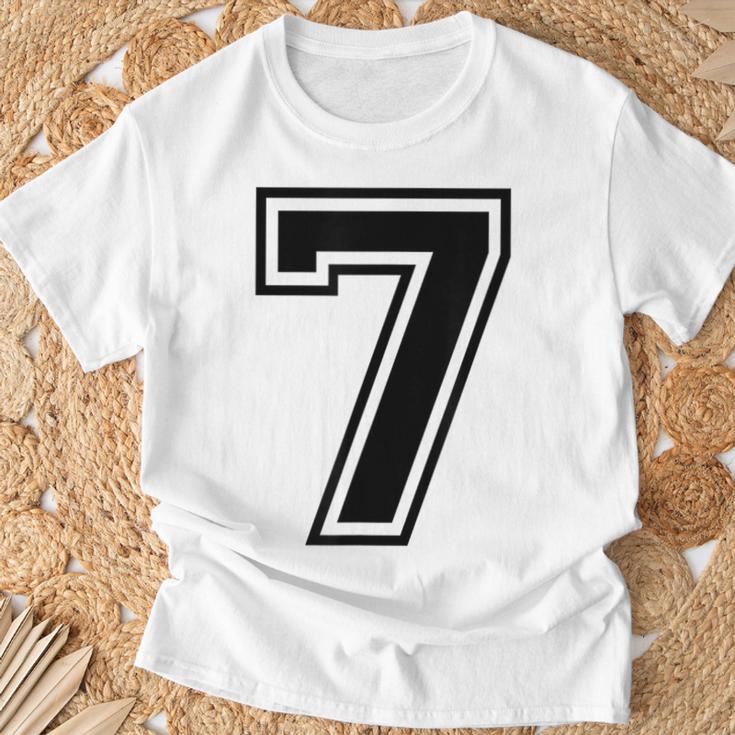 7歳の誕生日おめでとうのツインデーのためのナンバー7ジャージ。 Tシャツ 高齢者への贈り物