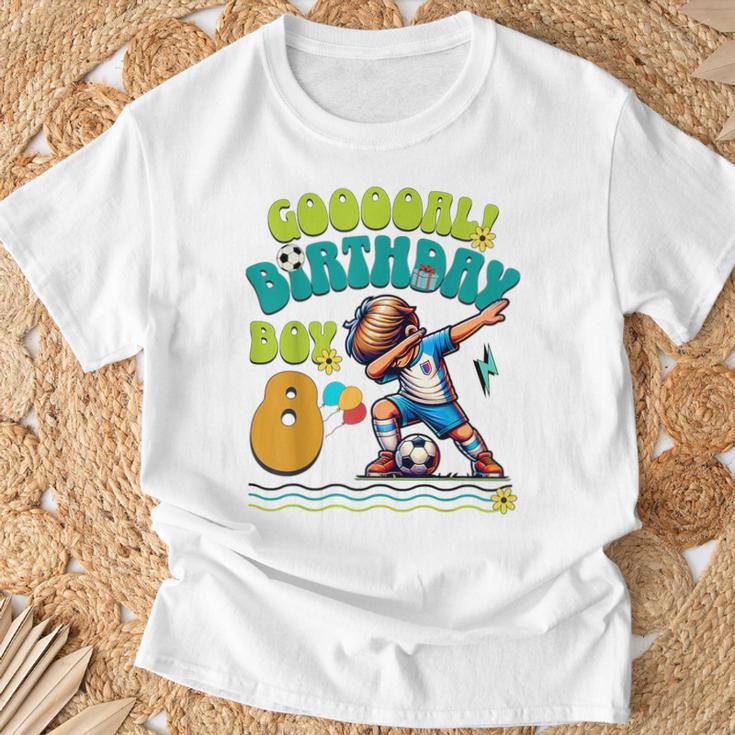 8歳の誕生日 男の子 8歳 サッカー フットボール選手 誕生日 Tシャツ 高齢者への贈り物