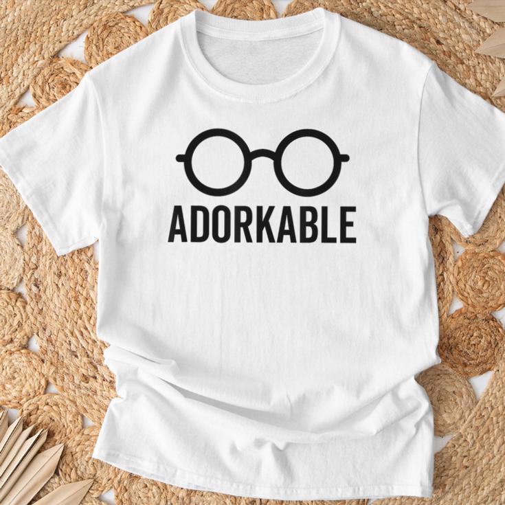 Adorkable Cute Nerd Glasses For Bookworm Book Reader T-Shirt Gifts for Old Men
