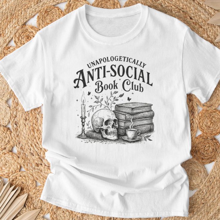 Anti-Social Book Club Bookish Introvert Readers T-Shirt Gifts for Old Men
