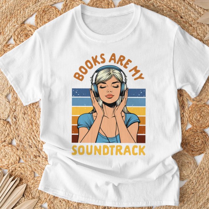 Audiobook Lover Bookish Audiobooked Books Are My Soundtrack T-Shirt Gifts for Old Men