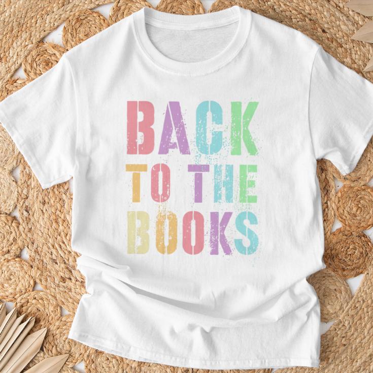 BACK TO THE BOOKS Happy First Day School Future Grads Premium Tri-Blend T-Shirt Gifts for Old Men