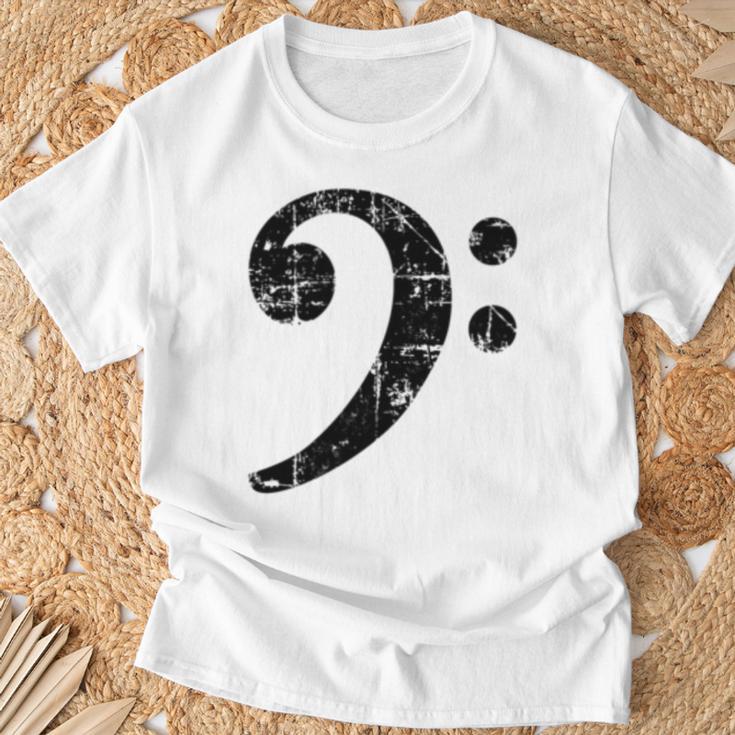 Bass Clef ビンテージブラック左 ベースプレイヤー 長袖tシャツ Tシャツ 高齢者への贈り物