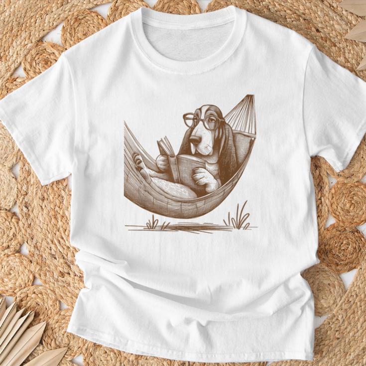 Basset Hound Dog Mom Basset Hound Dog Reading Book T-Shirt Gifts for Old Men Basset Hound Dog Mom Basset Hound Dog Reading Book T-Shirt Gifts for Old Men