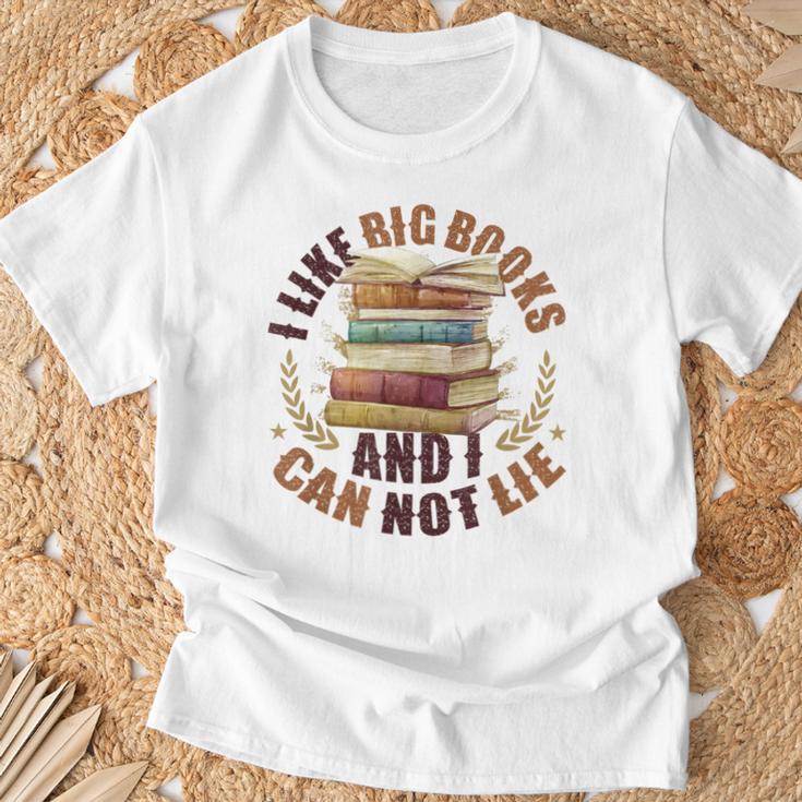 I Like Big Books And I Can Not Lie Book Lovers Reading T-Shirt Gifts for Old Men