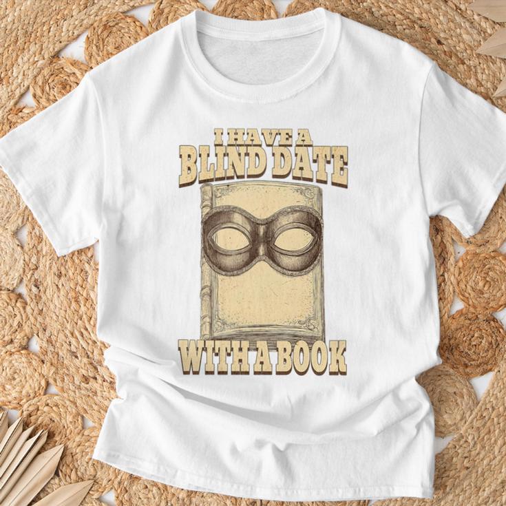 Blind Date With A Book Reader Bookworm Book Lover Literary Premium Tri-Blend T-Shirt Gifts for Old Men