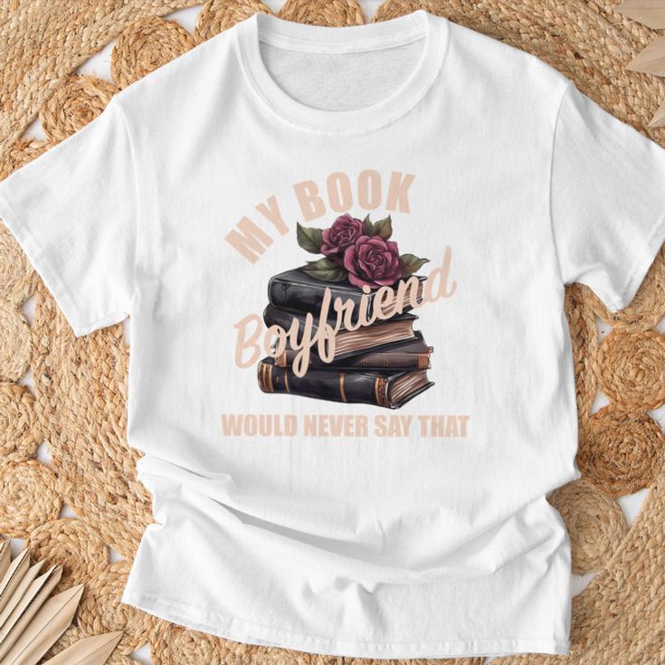 Book Boyfriend Bookish Merch Dark Romance Spicy Morally Grey T-Shirt Gifts for Old Men Book Boyfriend Bookish Merch Dark Romance Spicy Morally Grey T-Shirt Gifts for Old Men