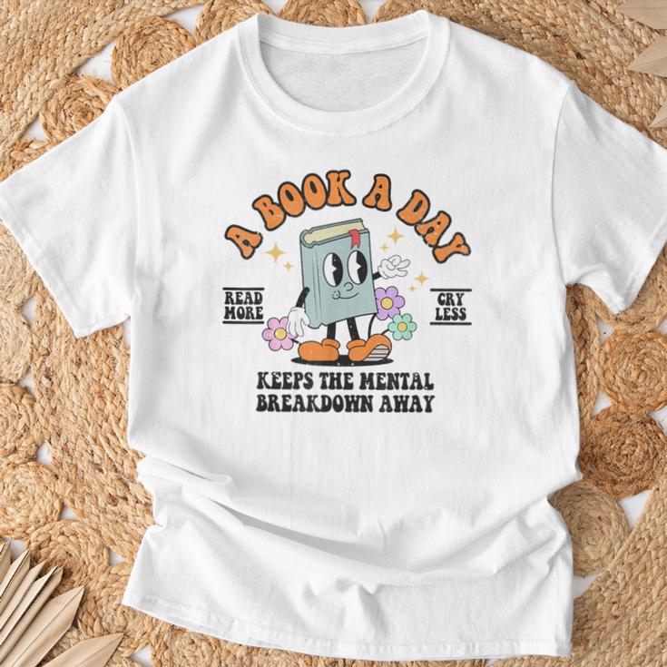 A Book A Day Keeps The Mental Breakdown Away Book Lovers T-Shirt Gifts for Old Men