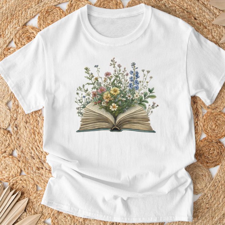 Book Flowers Reading Book Lover T-Shirt Gifts for Old Men Book Flowers Reading Book Lover T-Shirt Gifts for Old Men