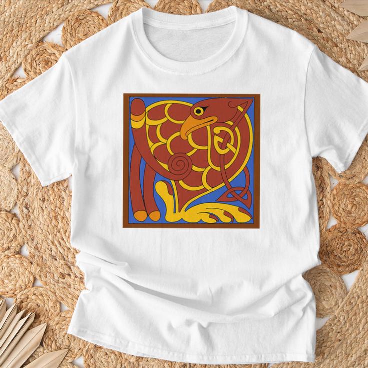 Book Of Kells Celtic Knot Medieval Bird Premium Tri-Blend T-Shirt Gifts for Old Men
