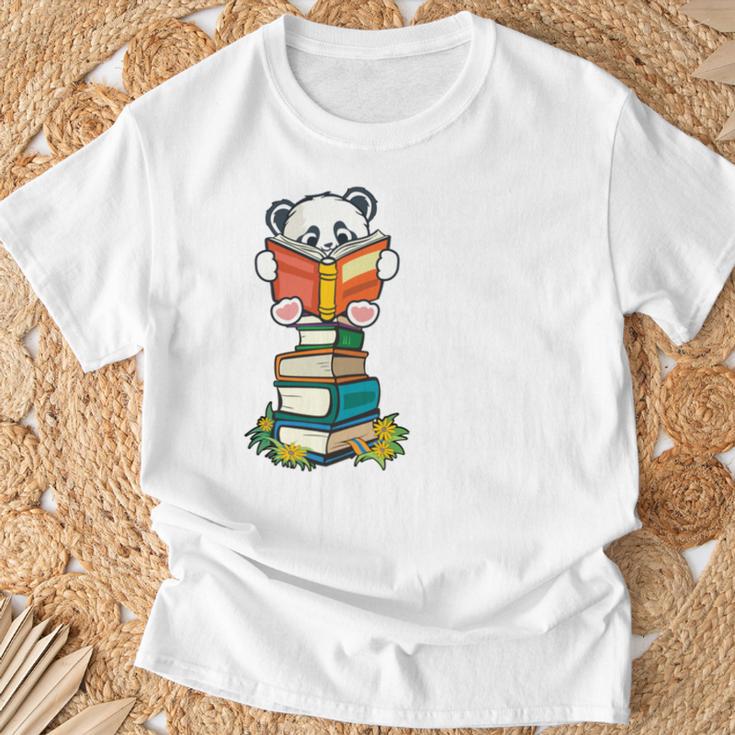 Book Lover Shirt Kids Panda Lover Book Reading T-Shirt Gifts for Old Men