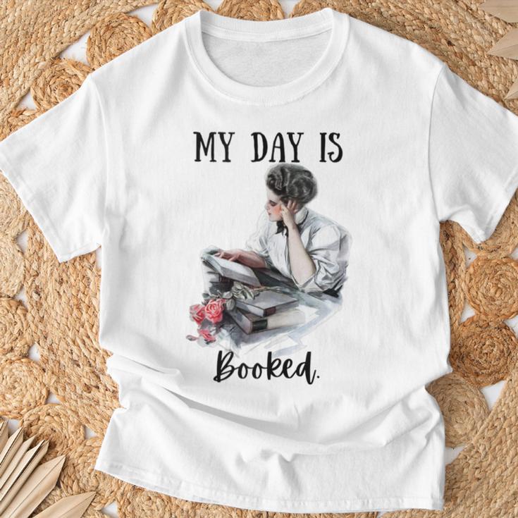 Book Lovers My Day Is Booked Vintage T-Shirt Gifts for Old Men