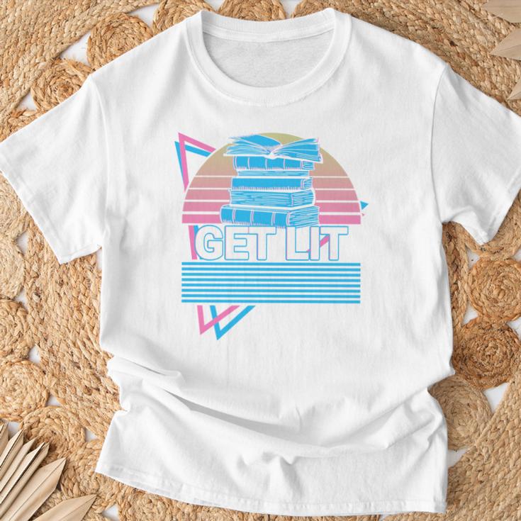 Book Reader Literature Get Lit T-Shirt Gifts for Old Men