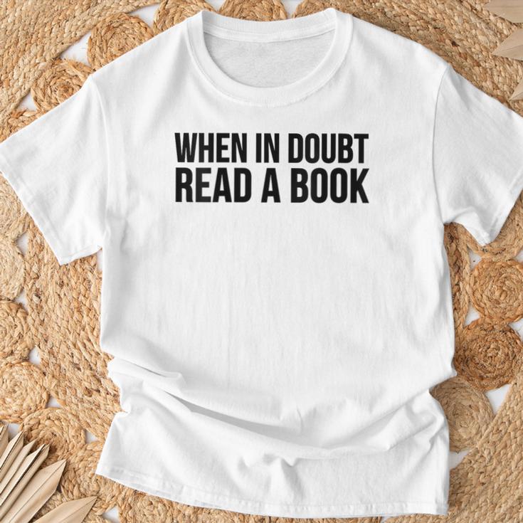 Book Reader When In Doubt Read A Book T-Shirt Gifts for Old Men