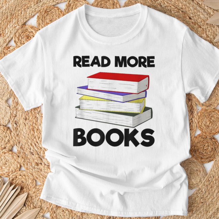 Book Reading Books Librarian Read More Books T-Shirt Gifts for Old Men
