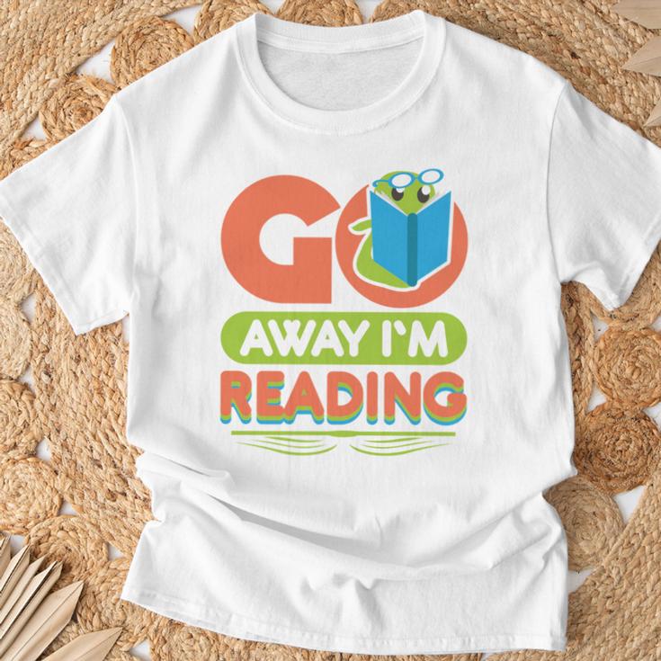 Book Reading Library Go Away Im Reading T-Shirt Gifts for Old Men