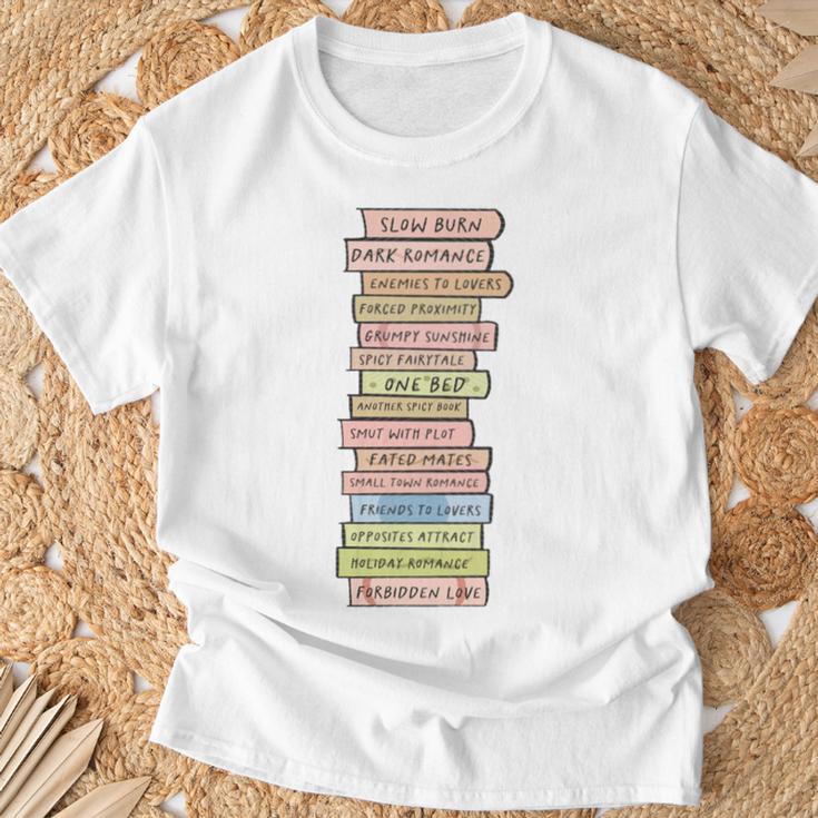 Book Trope Reader Romance Reading Bookish Tropes Lover T-Shirt Gifts for Old Men