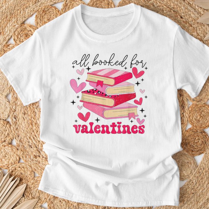 All Booked For Valentines Book Lovers Pink Valentine's Day T-Shirt Gifts for Old Men