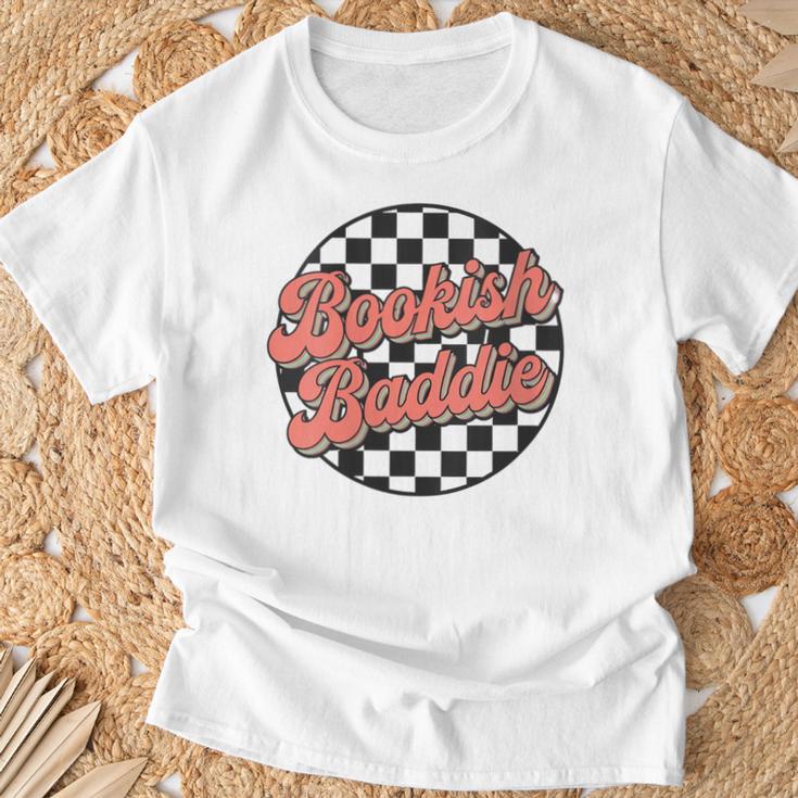 Bookish Baddie Retro Aesthetic Typography T-Shirt Gifts for Old Men