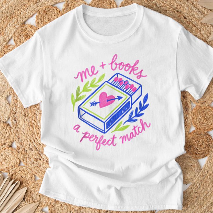 Bookish Girly Me And Books Perfect Love Match Book Reading T-Shirt Gifts for Old Men