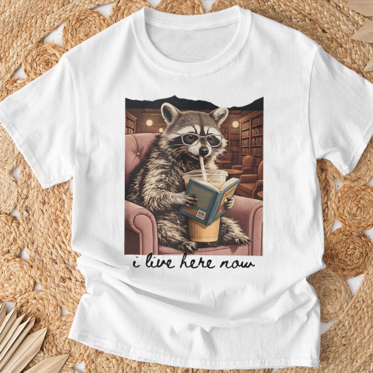 Bookish Mom Raccoon I Live Here Now Library Book Lover T-Shirt Gifts for Old Men Bookish Mom Raccoon I Live Here Now Library Book Lover T-Shirt Gifts for Old Men