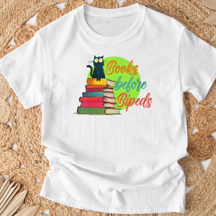 Books Before Bipeds T-Shirt Gifts for Old Men