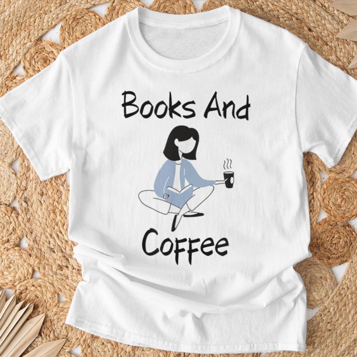 Books And Coffee Girl T-Shirt Gifts for Old Men