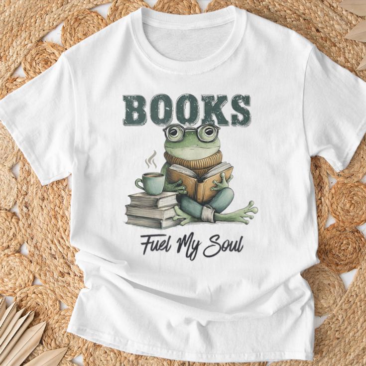 Books Fuel My Soul T-Shirt Gifts for Old Men