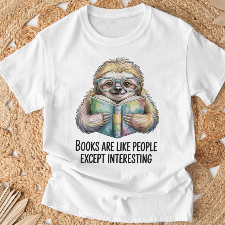 Books Are Like People Except Interesting Bookworm Reader T-Shirt Gifts for Old Men