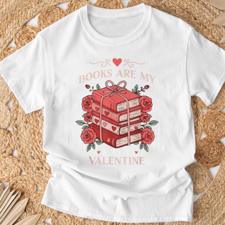 Books Are My Valentine Book Lover Heart Matching Party T-Shirt Gifts for Old Men