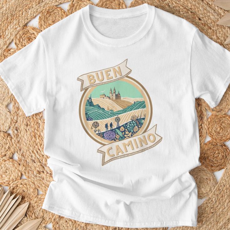 Buen Camino De Santiago Compostela Shirt Souvenir Tee Book T-Shirt Gifts for Old Men