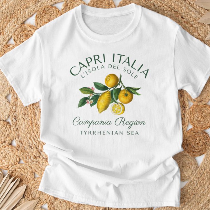 Capri Italia レモン 旅行 カンパニア ティレニア海 イタリア Tシャツ 高齢者への贈り物