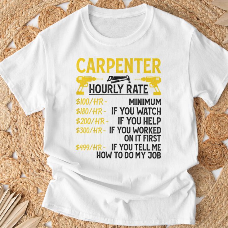 メンズ Carpenter Hourly Rate For Woodworker Carpenter Retro Tシャツ 高齢者への贈り物