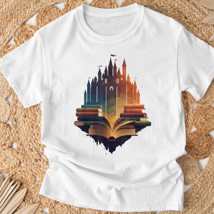 Castle Of Books Imagination Art Book Lover T-Shirt Gifts for Old Men Castle Of Books Imagination Art Book Lover T-Shirt Gifts for Old Men