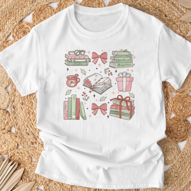 Christmas Book Lover Reading Reader Men Women Kids Xmas T-Shirt Gifts for Old Men