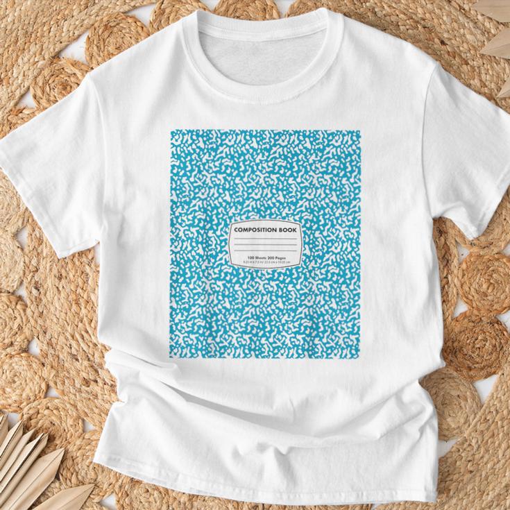 Classic Sky Blue Composition Book School Book Teachers T-Shirt Gifts for Old Men