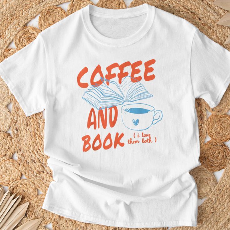 Coffee And Books I Love Them Both Vintage Retro Book Lover T-Shirt Gifts for Old Men